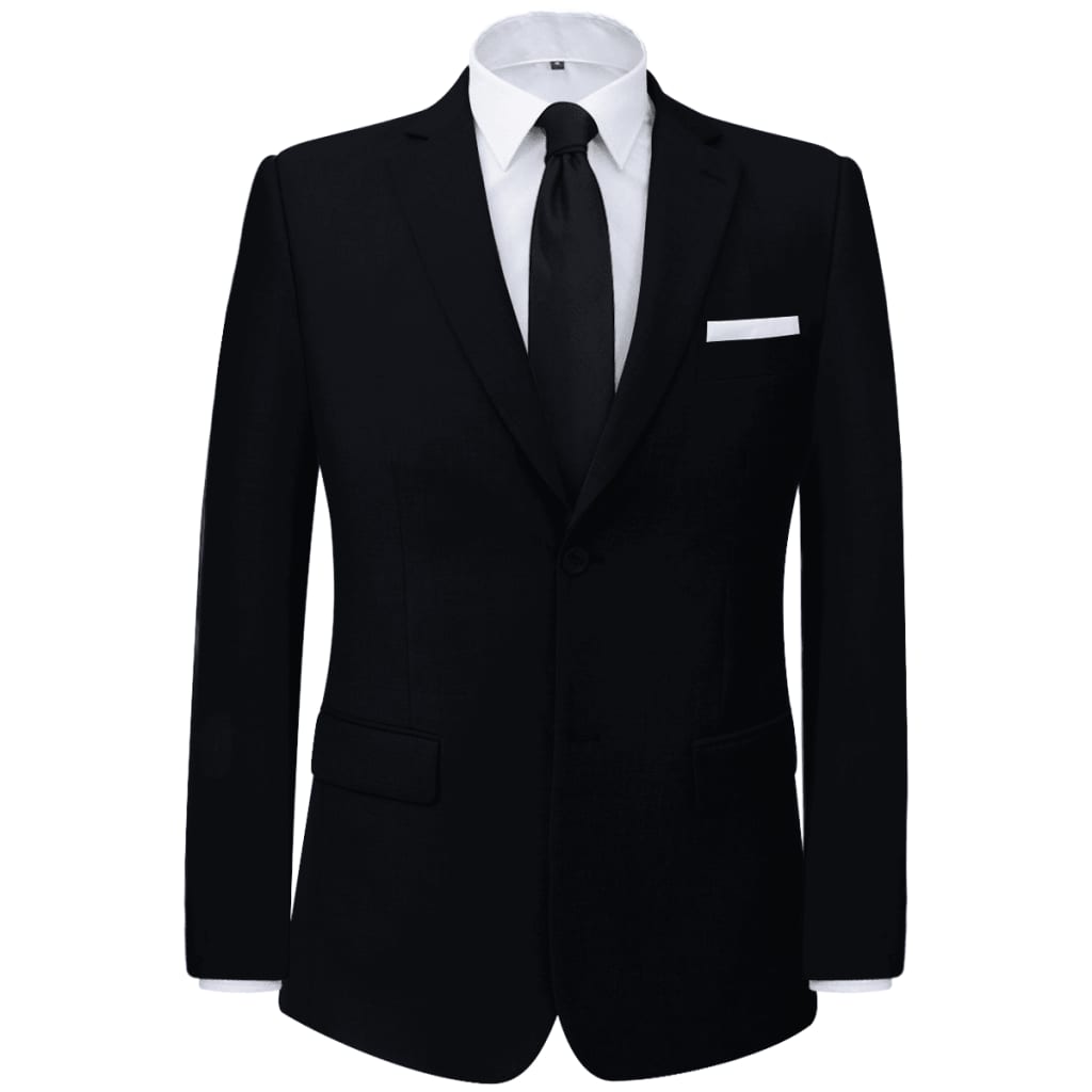 vidaXL Men's Two Piece Business Suit Black Size 48