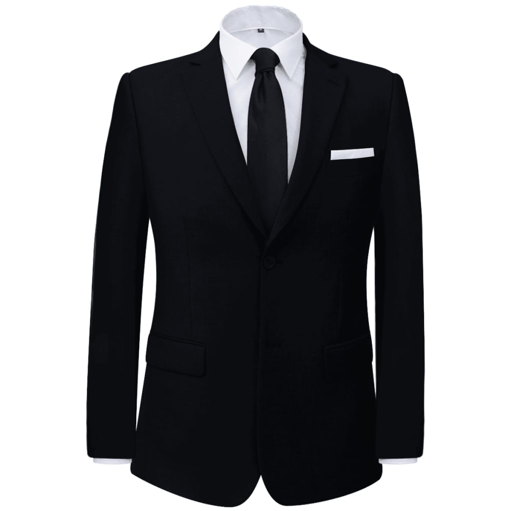 vidaXL Traje de Negocios Hombre Dos Piezas Color Negro Talla 48