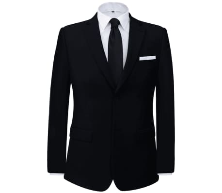 vidaXL Traje de Negocios Hombre Dos Piezas Color Negro Talla 48