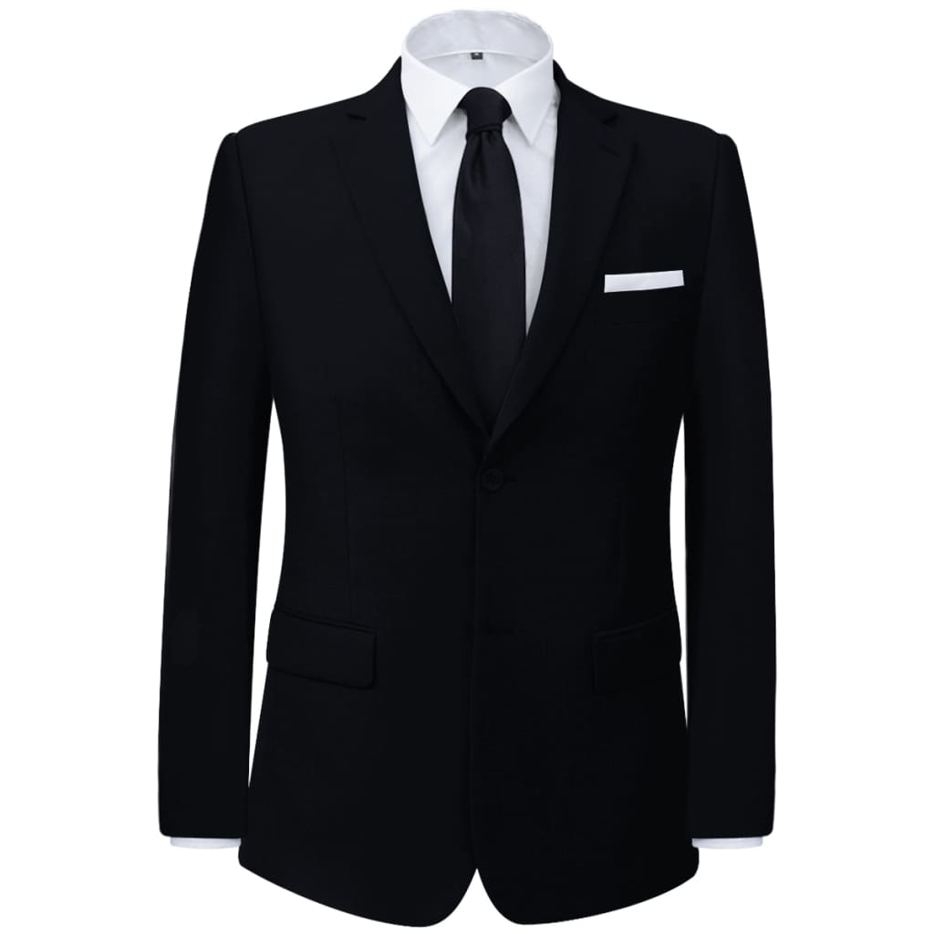 vidaXL Men's Two Piece Business Suit Black Size 52