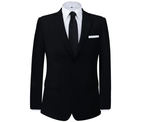 vidaXL Men's Two Piece Business Suit Black Size 54
