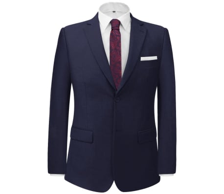 vidaXL Men's Two Piece Business Suit Navy Size 48