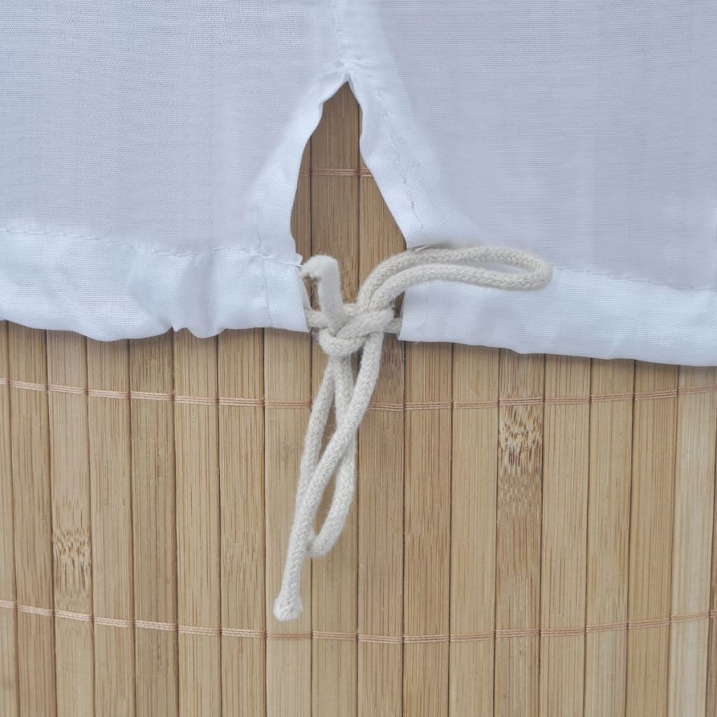 Bambusový koš na prádlo kulatý přírodní