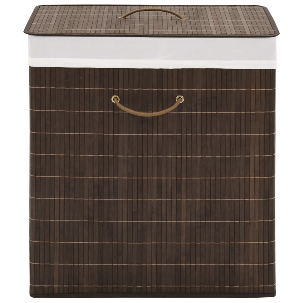 Photos - Laundry Basket / Hamper VidaXL Bamboo Laundry Bin Rectangular Dark Brown 