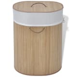 vidaXL Bambus Skittentøykurv Oval Natur