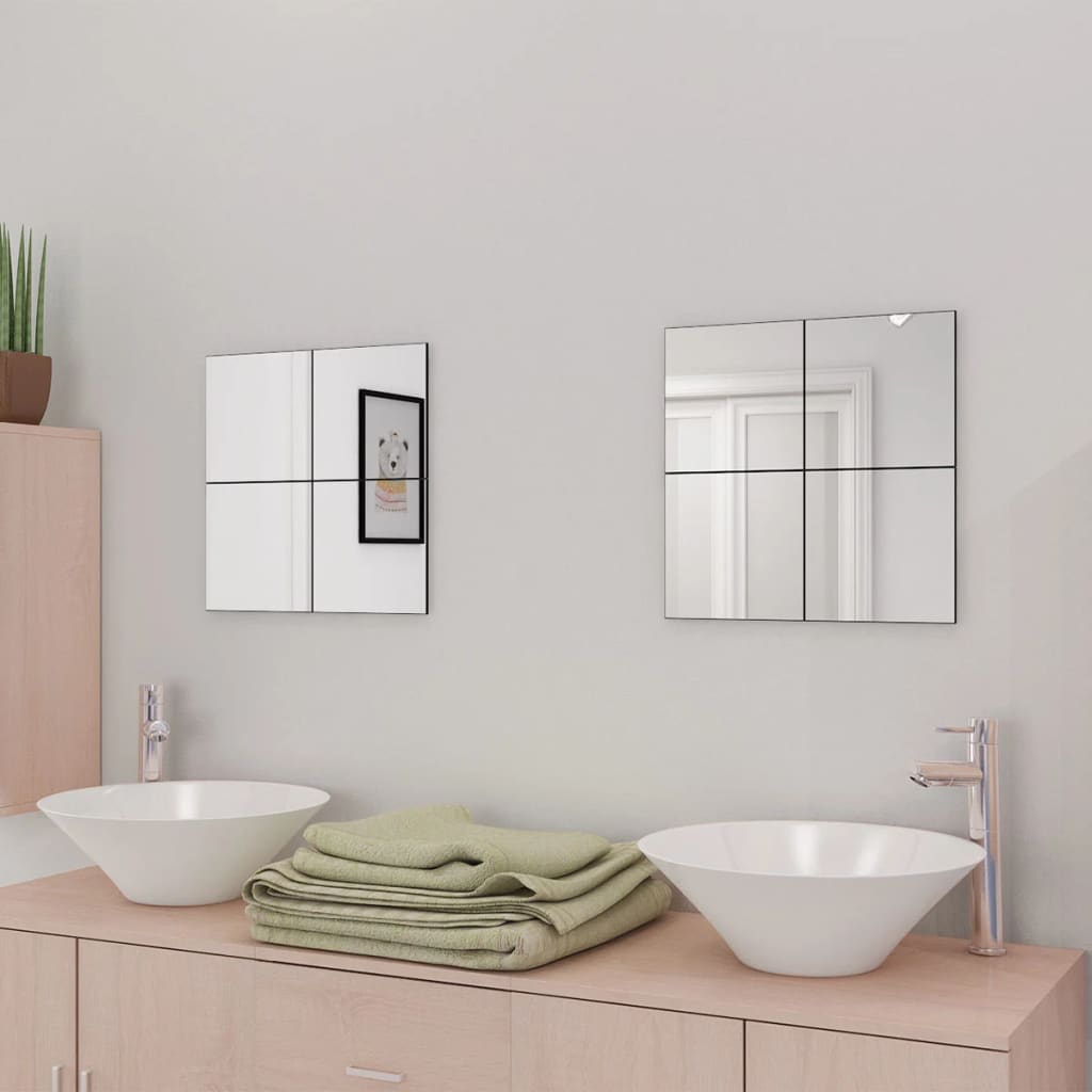 vidaXL Spiegeltegels frameloos 8 st 20,5 cm glas afbeelding