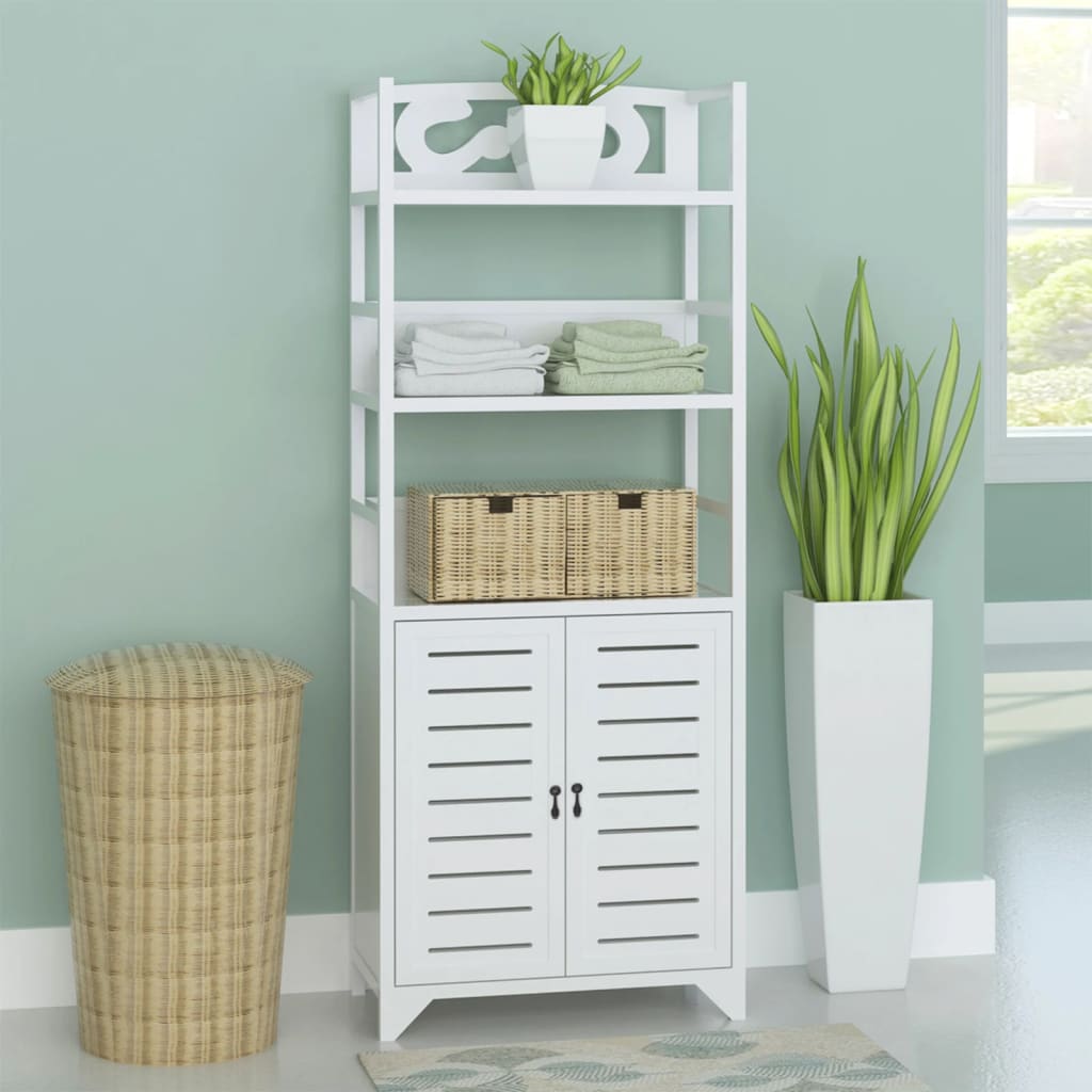 vidaXL Dulap de baie Albuquerque din lemn, alb, 46 x 24 x 117,5 cm 1175