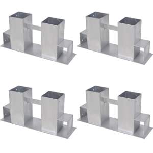 Podpora za zlaganje drv 4 kosi jeklo srebrna
