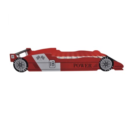 vidaXL cama para niños estilo coche de carreras 90x200 cm color rojo