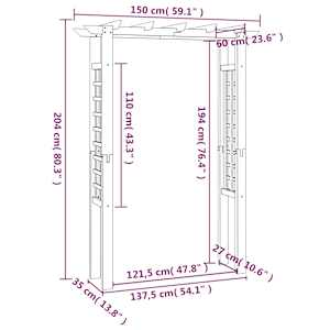 Besídka / růžový oblouk 150x60x204 cm impregnované dřevo - obrázek 6