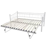 vidaXL Day Bed Only Frame 180x200/90x200 cm Steel White