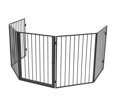 vidaXL Reja de Protección de Chimenea para Mascotas Acero Negra