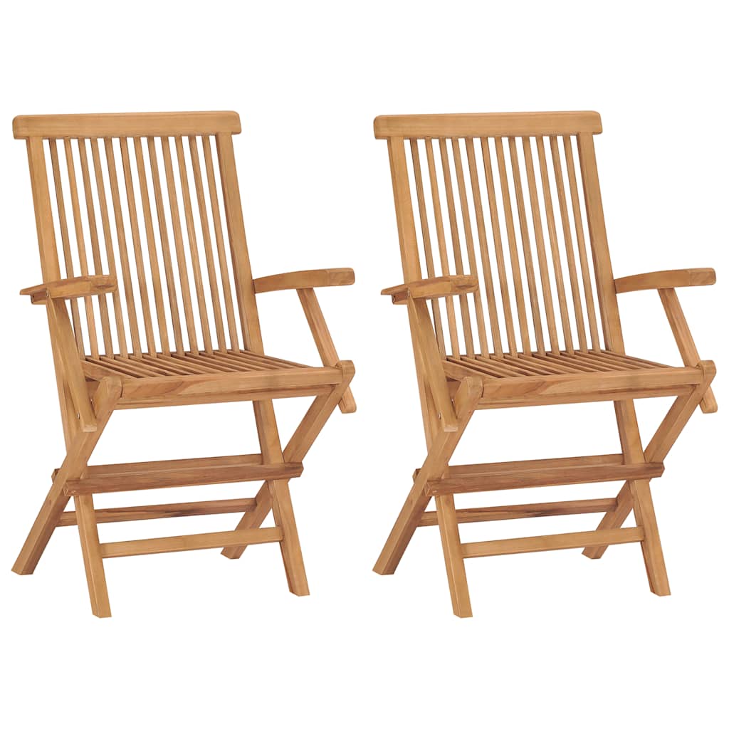 vidaXL Skládací zahradní židle 2 ks masivní teak