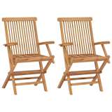 vidaXL Teak Garden Chairs 2 pcs 55x60x89 cm