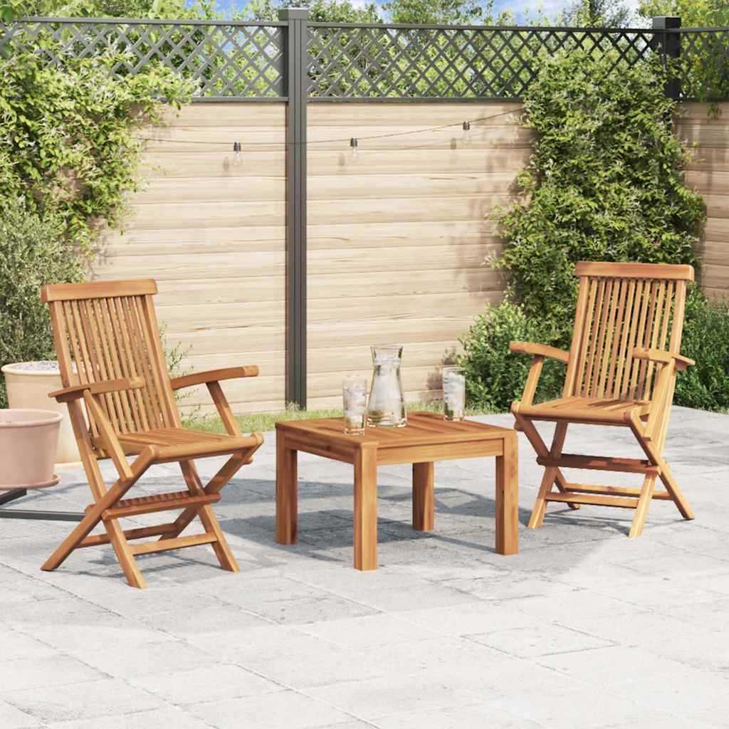 vidaXL Gartenstühle 2 Stk. Klappbar Massivholz Teak