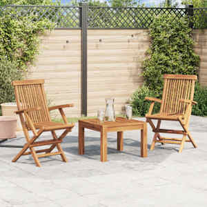 Zložljivi vrtni stoli 2 kosa trdna tikovina