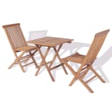 vidaXL Outdoor Bistro Set 3 Pieces Teak Folding