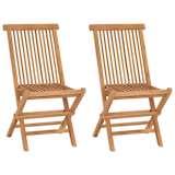 vidaXL Teak Folding Chair 2 pcs 47x60x89 cm