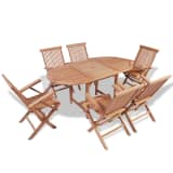 vidaXL Zahradní nábytek jídelní set, 7 kusů, teak, rozkládací stůl