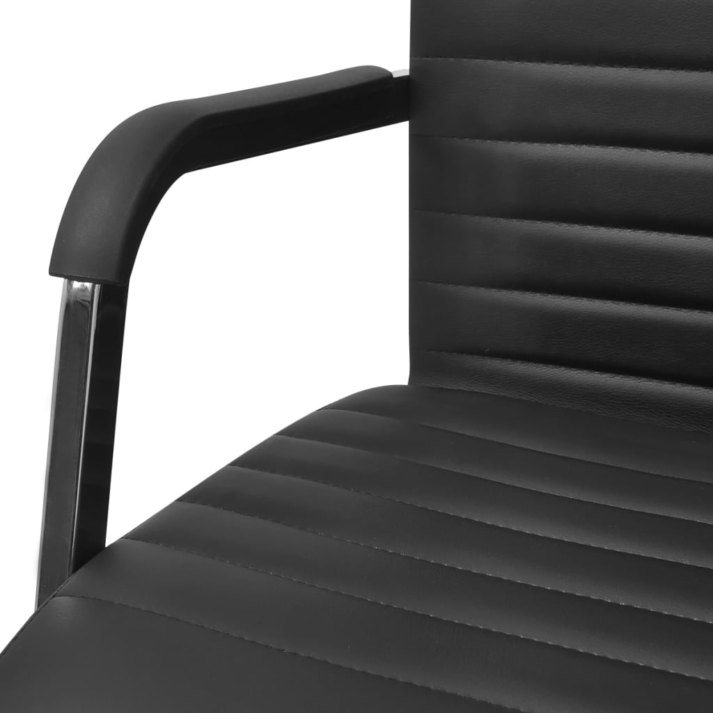 Fekete műbőr irodai szék 55 x 63 cm 