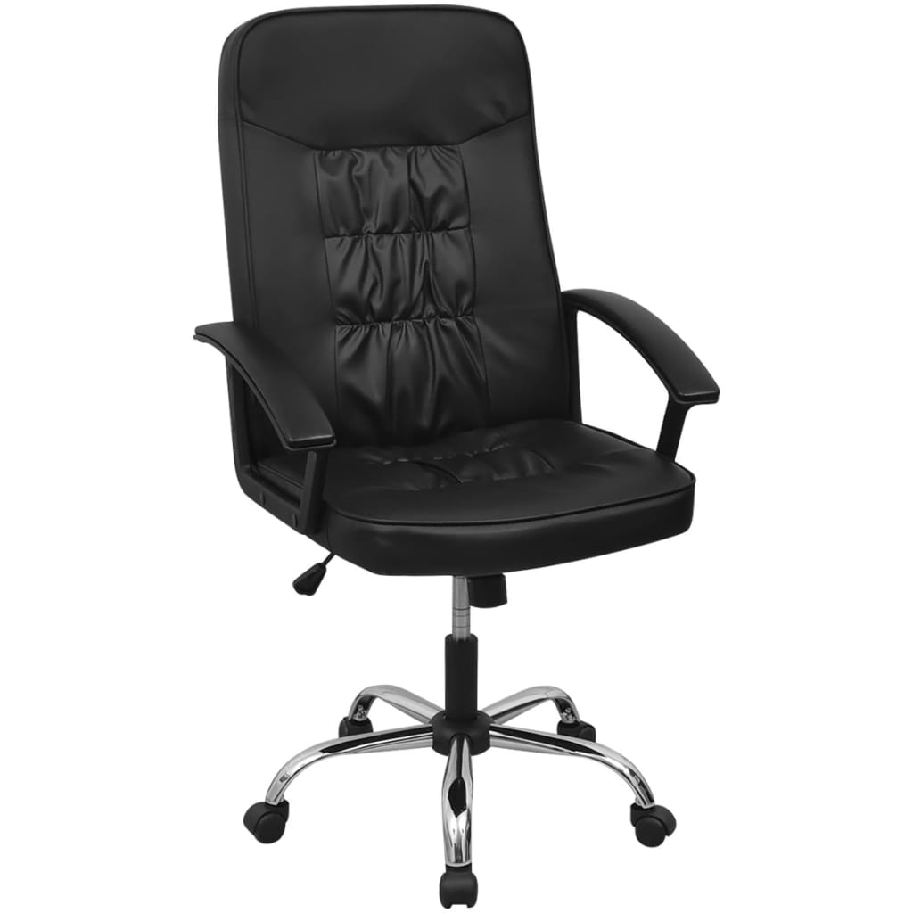 vidaXL kontorstol i kunstlæder 67 x 70 cm, sort