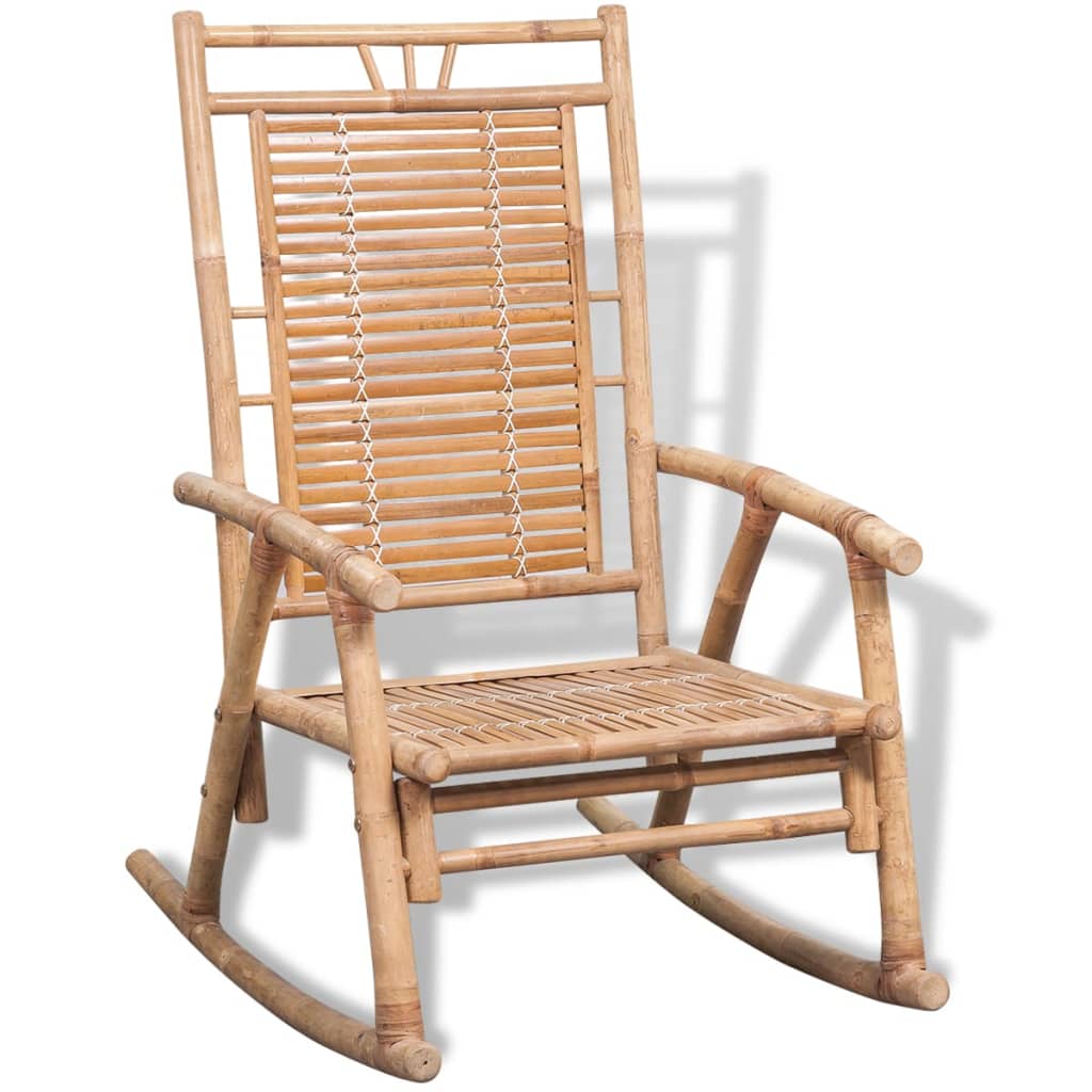 Silla mecedora adirondack fabricada en madera maciza de acacia con cojín  blanco crema Vida XL