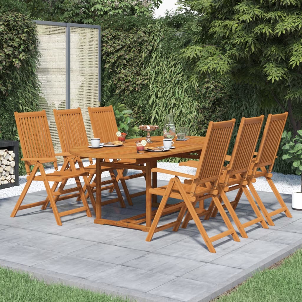 vidaXL Set mobilier de exterior, 7 piese, lemn masiv de acacia