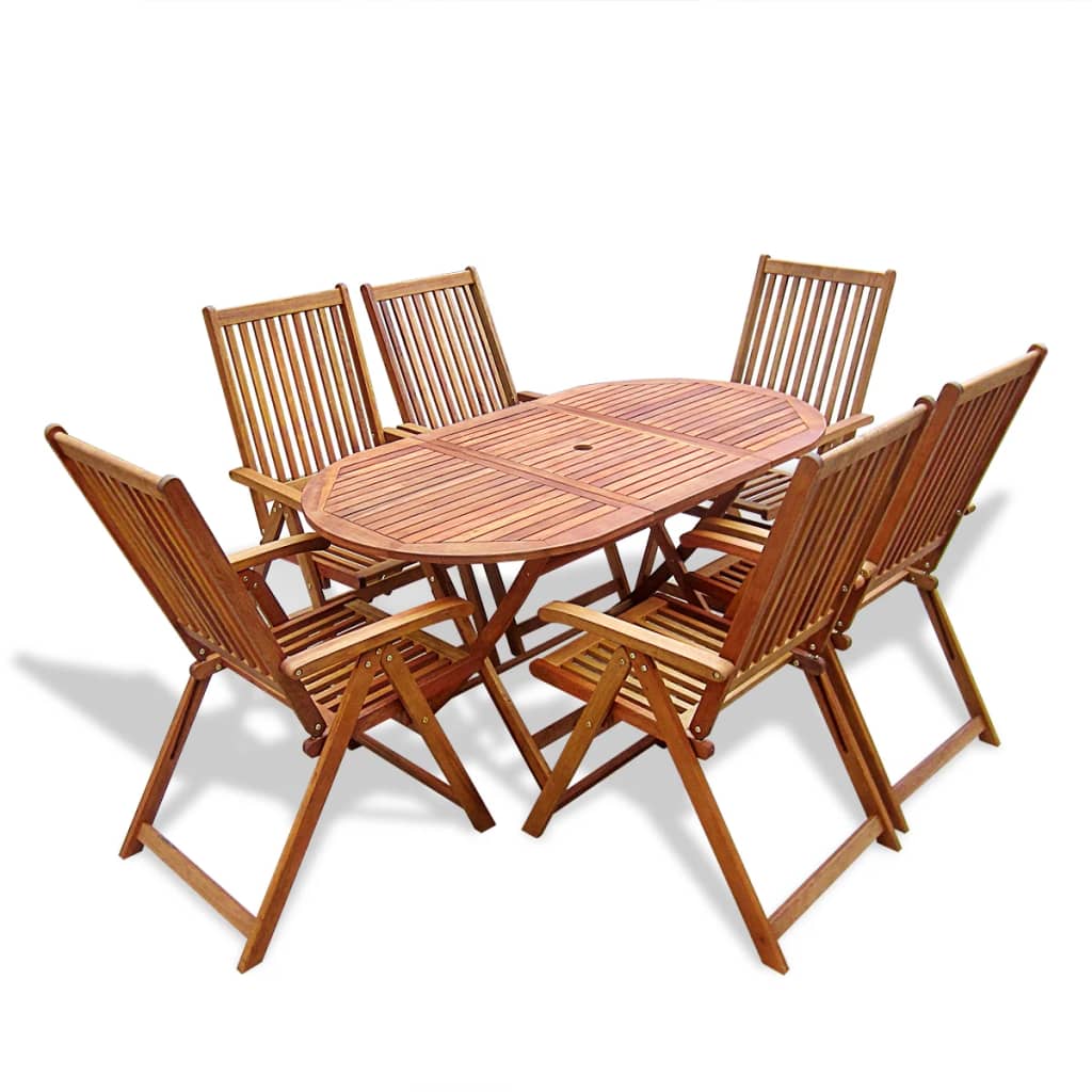 vidaXL Set mobilier de exterior, 7 piese, lemn masiv de acacia