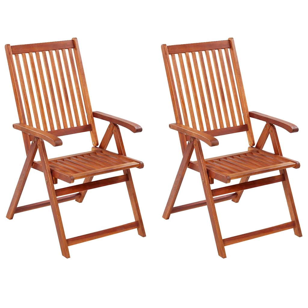 Photos - Garden Furniture VidaXL Folding Patio Chairs 2 pcs Solid Acacia Wood Brown 