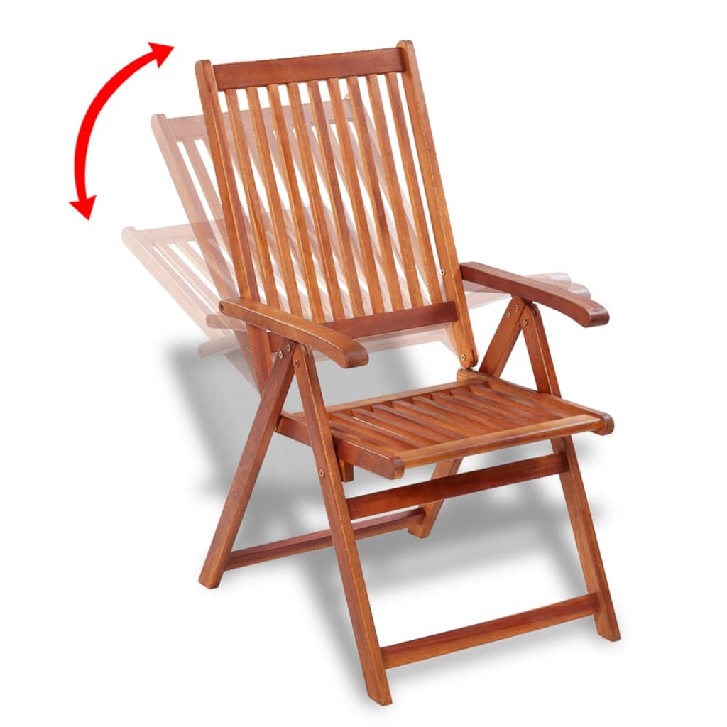 2 db barna összecsukható tömör akácfa kerti szék 