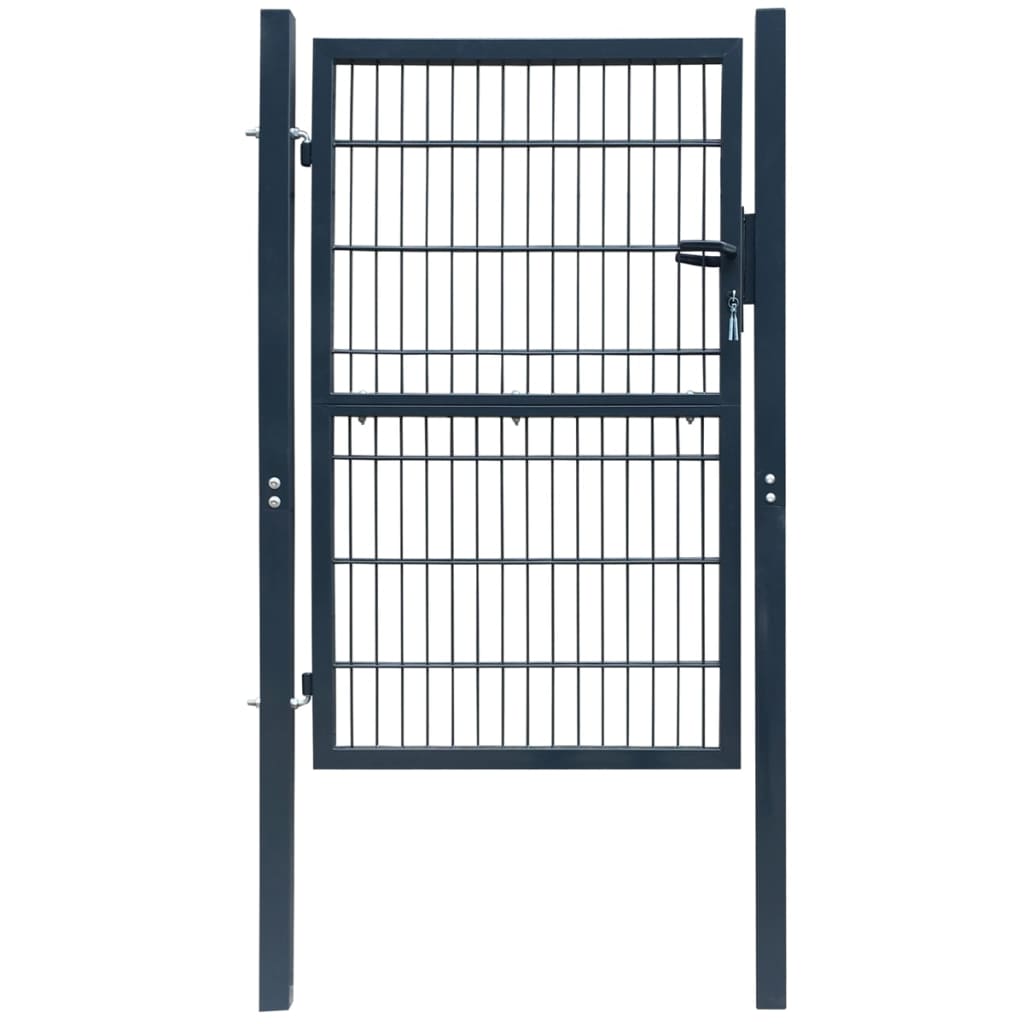 Puerta de valla de acero gris antracita 106x248 cm