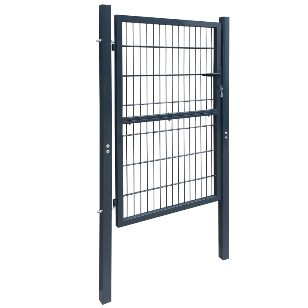 vidaXL Aitaportti teräs 106x248 cm antrasiitti