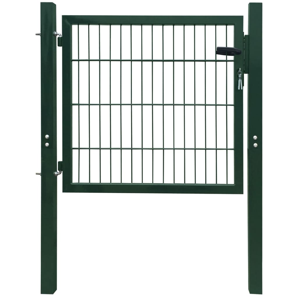 vidaXL Poartă de gard, verde, 105×150 cm, oțel vidaxl.ro