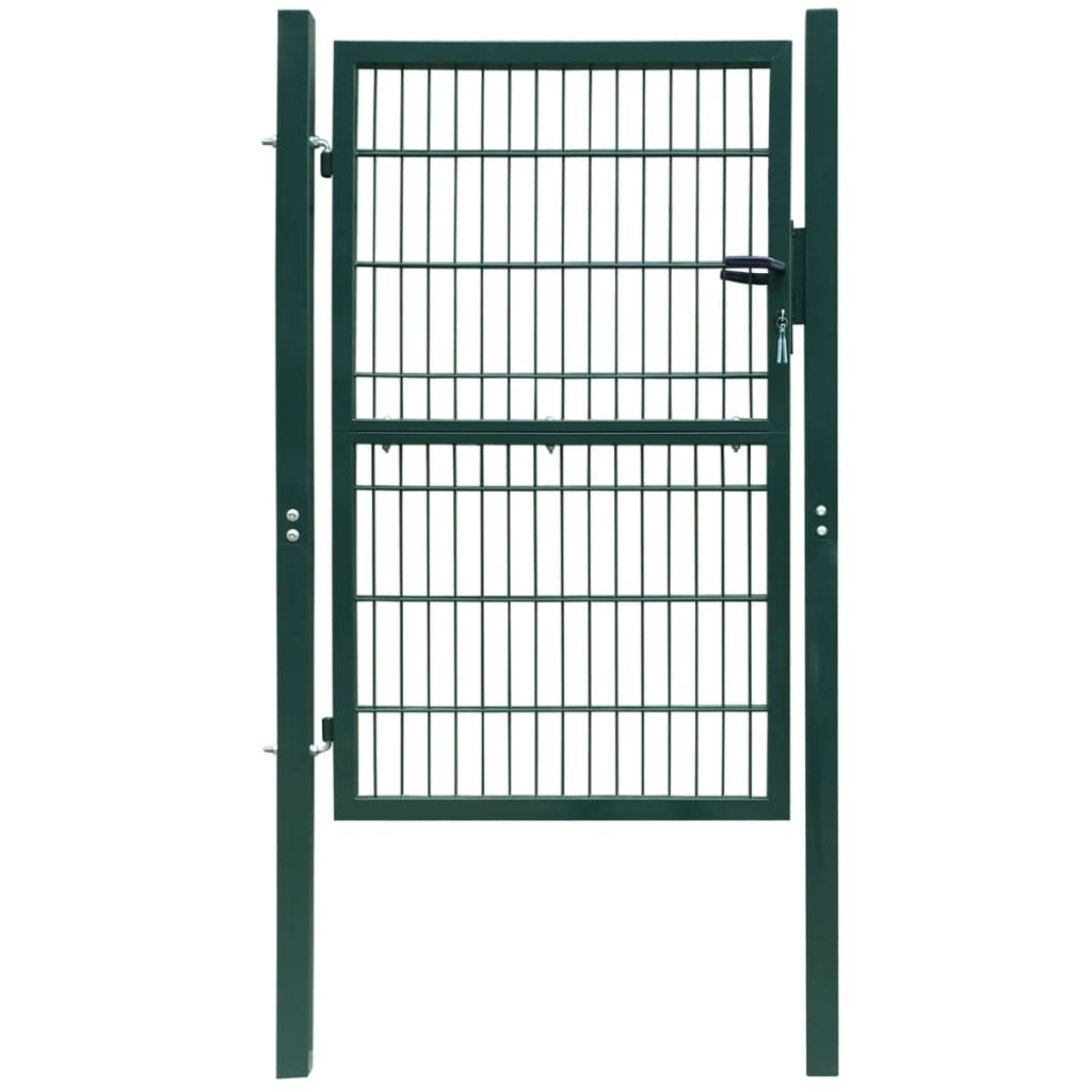 vidaXL Poartă de gard, verde, 106×248 cm, oțel 106x248