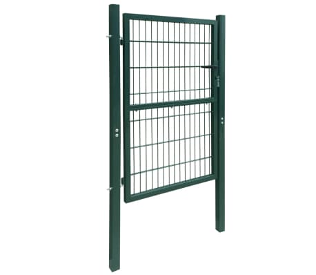 vidaXL Fence Gate Steel 106x248 cm Green