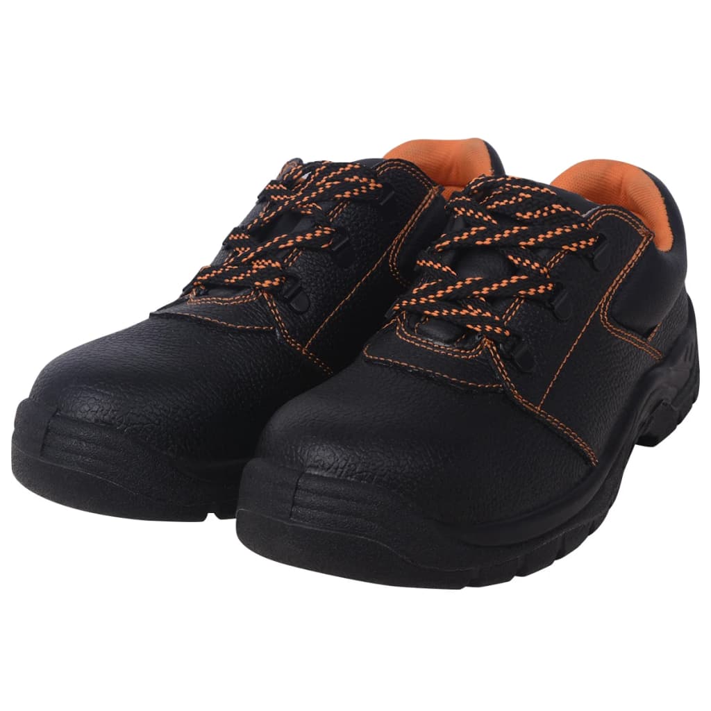 vidaXL Safety Shoes Black Size 8.5 Leather