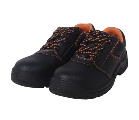 vidaXL Safety Shoes Black Size 8.5 Leather