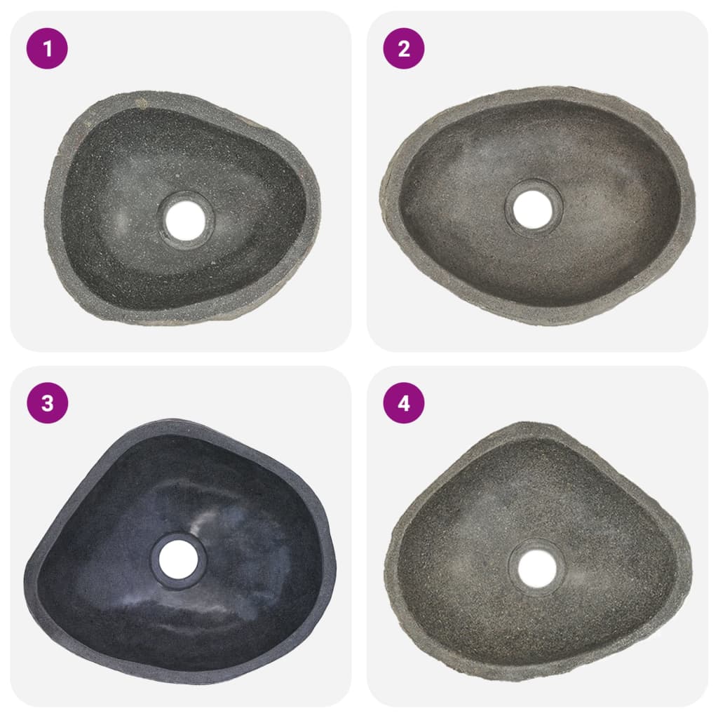 Wash Basin Vanity Sink Small Countertop Wash Basin Natural Stone Oval vidaXL - Picture 7 of 28