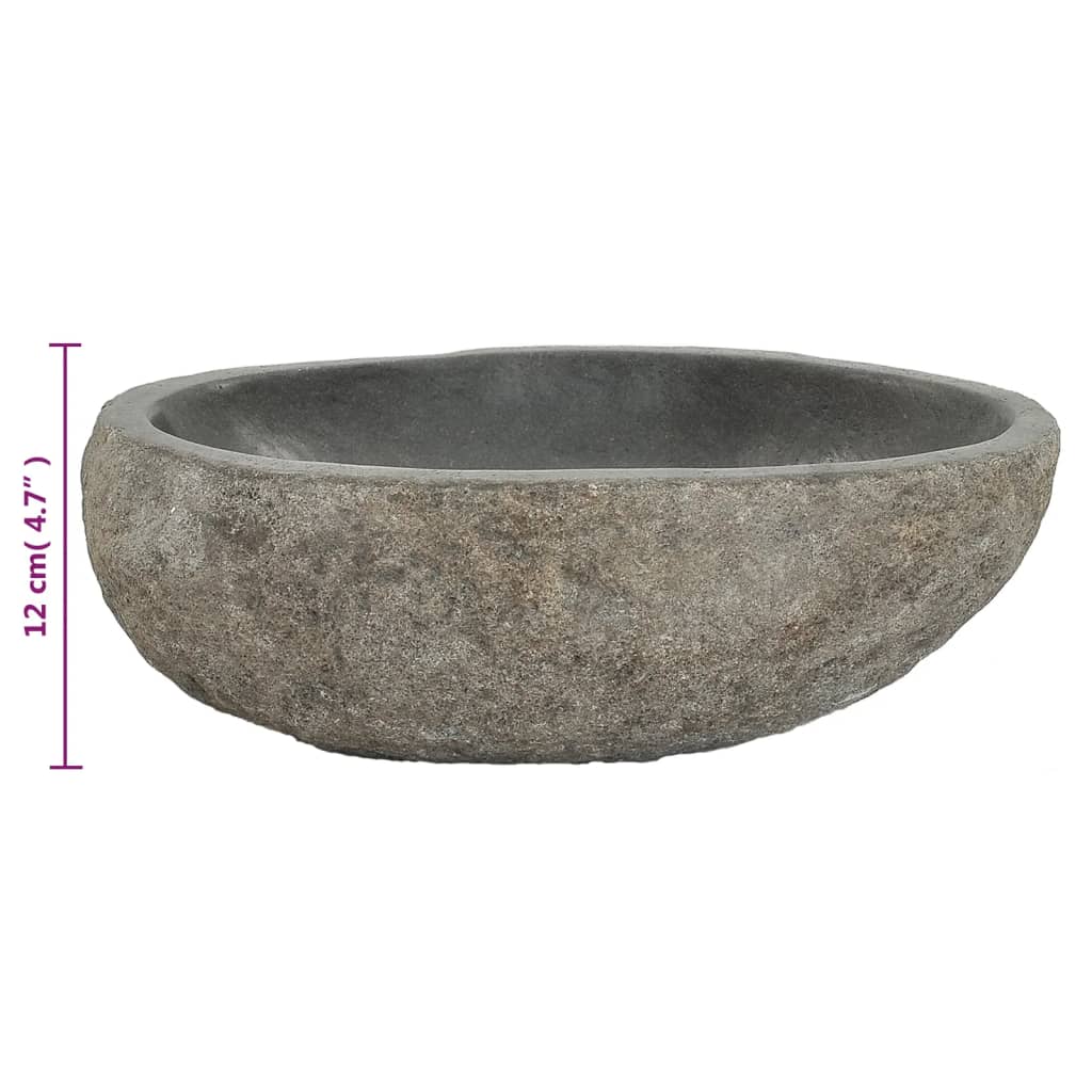 Wash Basin Vanity Sink Small Countertop Wash Basin Natural Stone Oval vidaXL - Picture 10 of 28