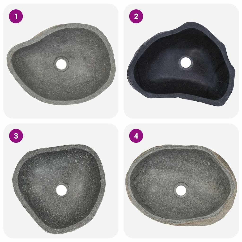 Wash Basin Vanity Sink Small Countertop Wash Basin Natural Stone Oval vidaXL - Picture 17 of 28