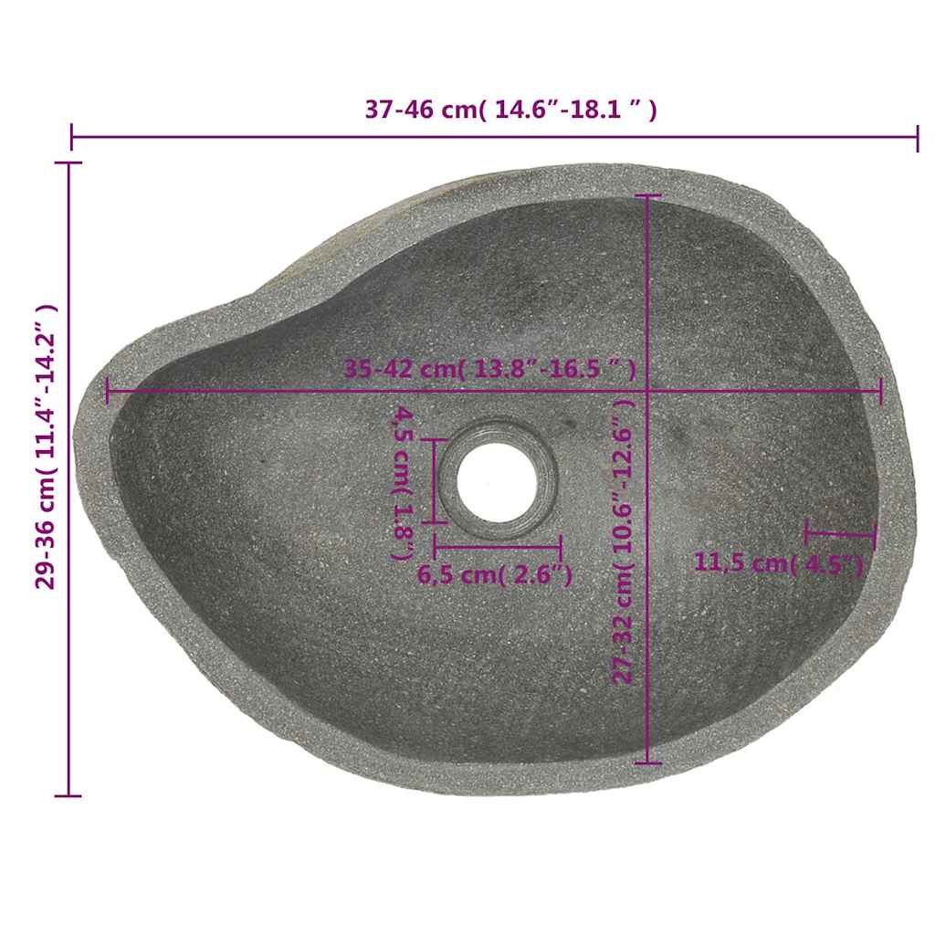 Wash Basin Vanity Sink Small Countertop Wash Basin Natural Stone Oval vidaXL - Picture 20 of 28