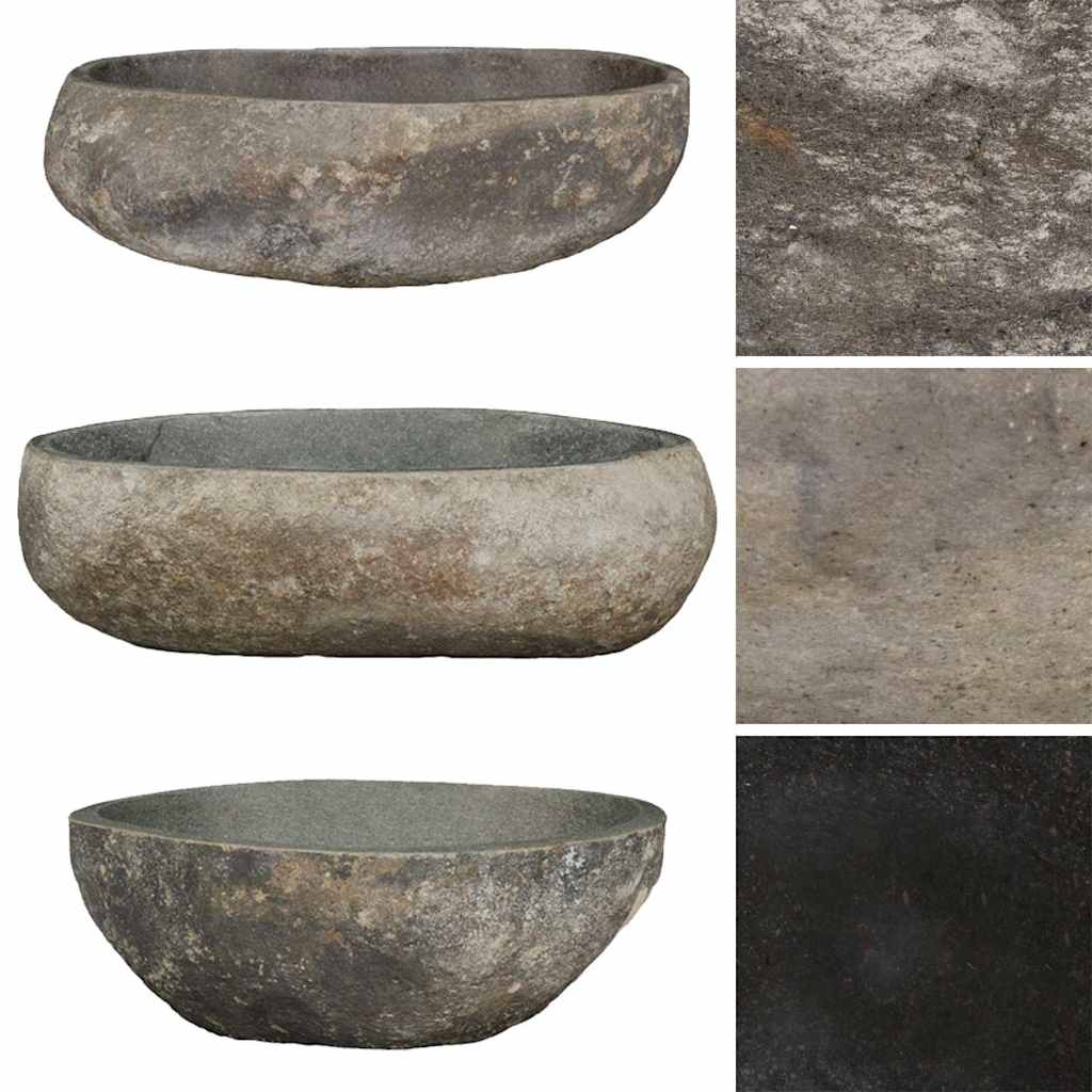 Wash Basin Vanity Sink Small Countertop Wash Basin Natural Stone Oval vidaXL - Picture 23 of 28