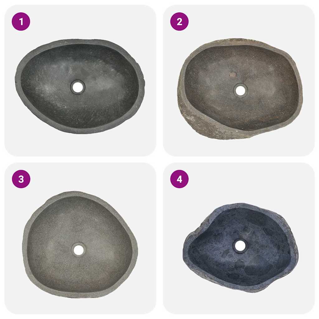 Wash Basin Vanity Sink Small Countertop Wash Basin Natural Stone Oval vidaXL - Picture 24 of 28