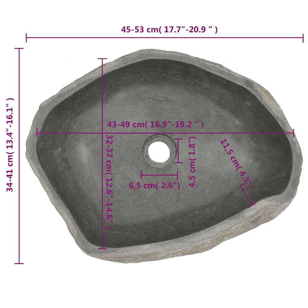 Wash Basin Vanity Sink Small Countertop Wash Basin Natural Stone Oval vidaXL - Picture 26 of 28