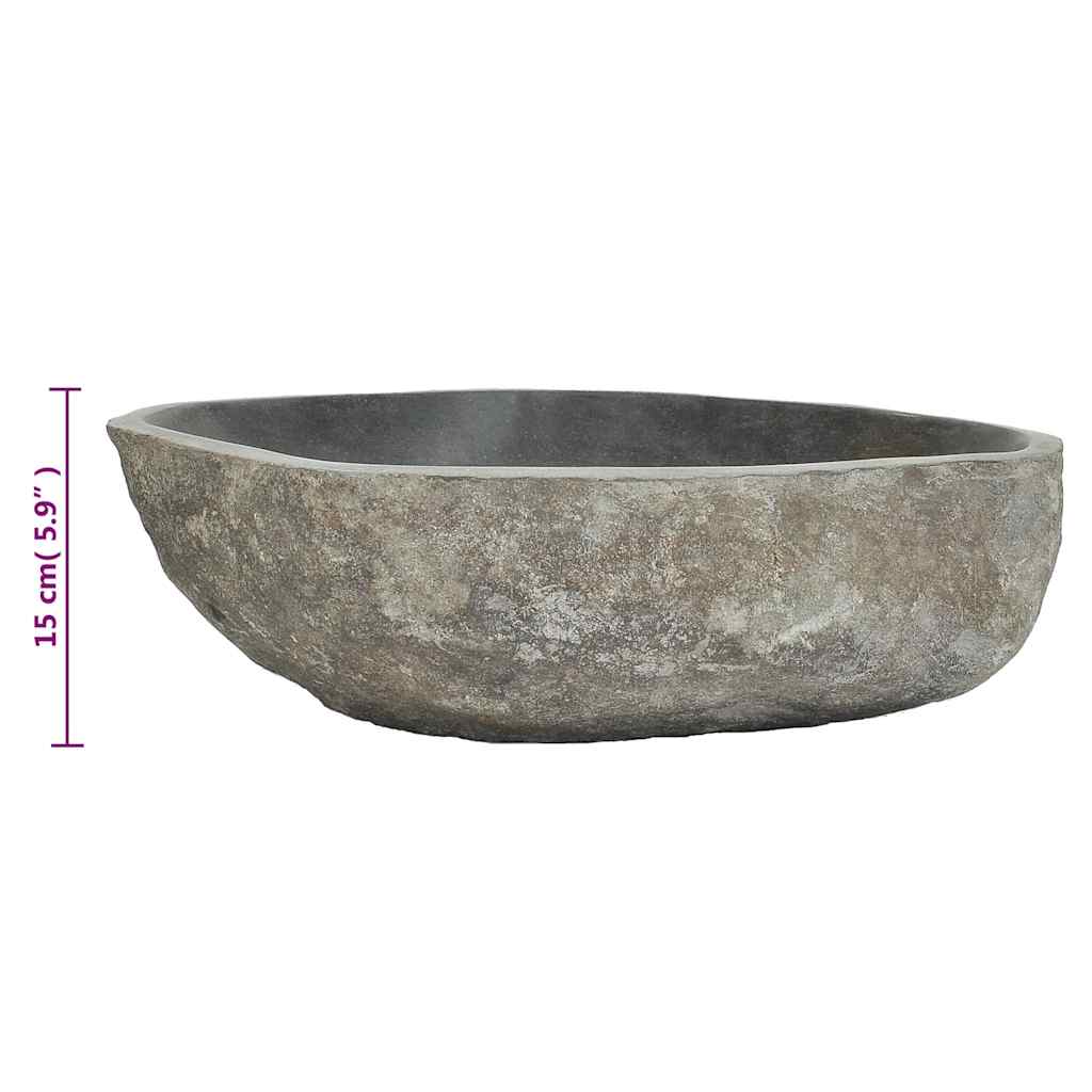 Wash Basin Vanity Sink Small Countertop Wash Basin Natural Stone Oval vidaXL - Picture 27 of 28