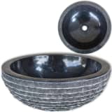 vidaXL Basin Marble 15.7" Black