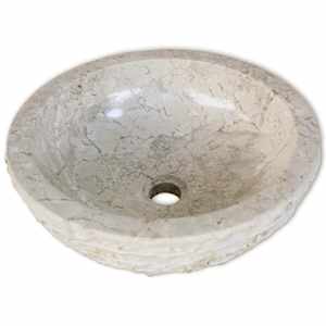 vidaXL valamu, marmor, 40 cm, kreemjas