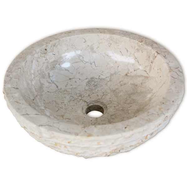 vidaXL valamu, marmor, 40 cm, kreemjas