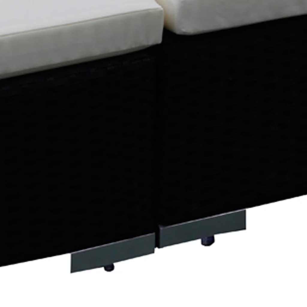 vidaXL 6-delige Loungeset met kussens poly rattan zwart afbeelding