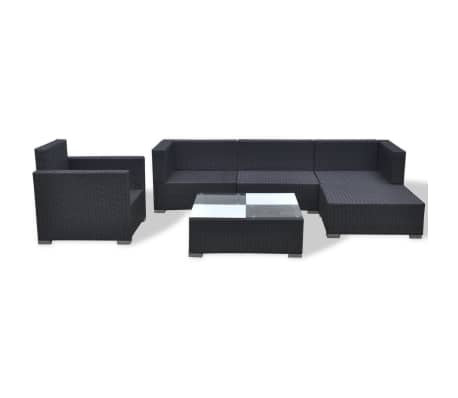 Vidaxl Garden Sofa Set 17 Pieces Poly Rattan Black Vidaxl Garden Sofa Set 17 Pieces Poly Rattan Black 7 13